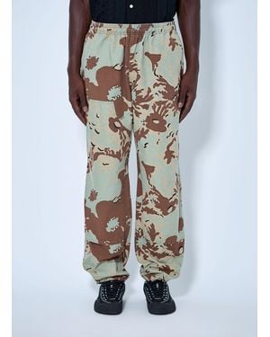 Nomarythm Textile Camo Flower Double Knee Pants - Natural