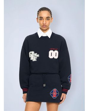 Off-White c/o Virgil Abloh Royal Patch Crop Sweatshirt - Blue