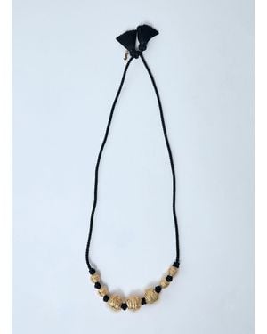 Saint Laurent Metal And Tassel Necklace - Blue