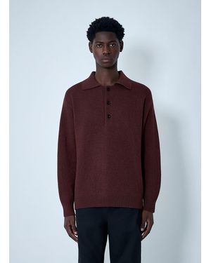 MHL by Margaret Howell Wool Knitted Polo Sweater - Red