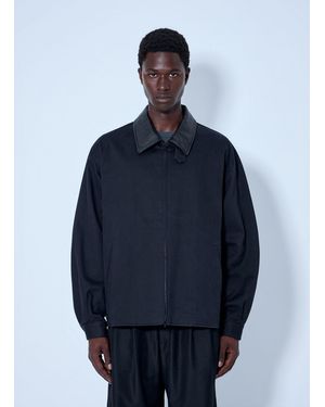 Ssstein Sulfur Dyed Brush Chino Zip Jacket - Blue