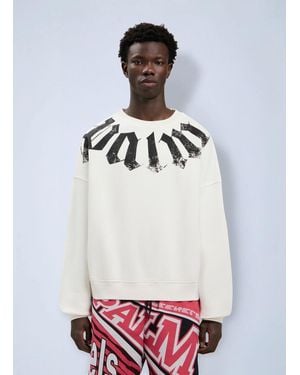 Palm Angels Big Neck Logo Loose Sweatshirt - Gray