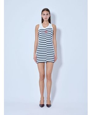 Jean Paul Gaultier Stretch Cotton Asymetric Short Dress - Blue