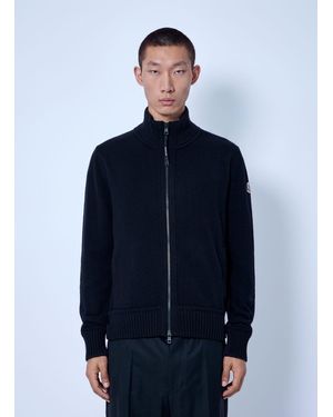 Moncler Cashmere & Wool Zip-Up Cardigan - Blue