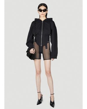Mugler Corset Hooded Sweatshirt - Blue