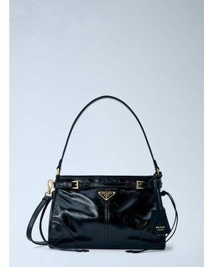 Prada Bonnie Small Leather Handbag - Gray