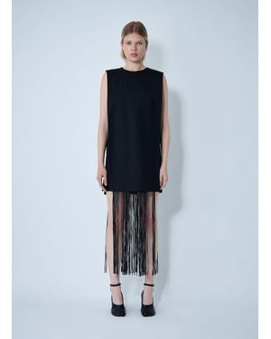 Sportmax Finnici Fringe Midi Dress - Blue