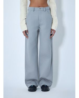 Rier Wide-Leg Tailored Pants - Blue