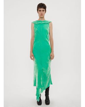 Olivier Theyskens Draped Asymetric Bias Cut Dress - Green