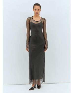 Sportmax Rhinestone Tulle Maxi Dress - Multicolour