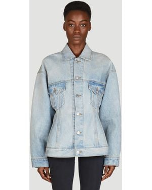 Balenciaga Hourglass Denim Jacket - Blue