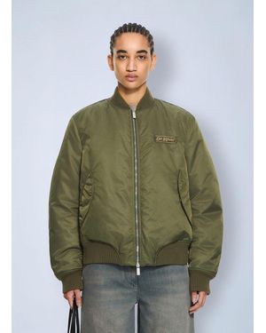 Off-White c/o Virgil Abloh Embroidered Nylon Bomber Jacket - Green