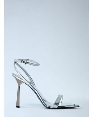 Prada Leather Heeled Sandals - Blue