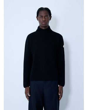 Moncler + Jil Sander Felted Wool Hooded Sweater - Black