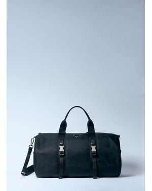 Prada Re-Nylon And Saffiano Leather Duffle Bag - Blue