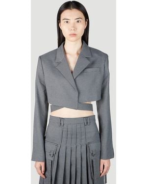 ROKH Cropped Blazer - Gray
