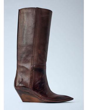 CAPASA MILANO Camperos Knee-high Leather Boots - Brown