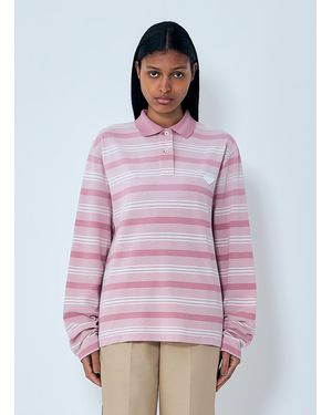 Prada Striped Piqué Polo Shirt - Purple