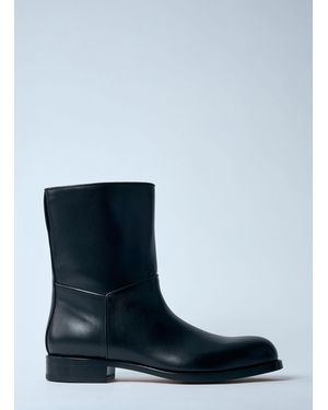 The Row Nobilis Leather Boots - Blue