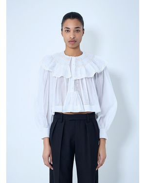 Chloé Chloé Cotton Blouse With Ruffled Collar - White