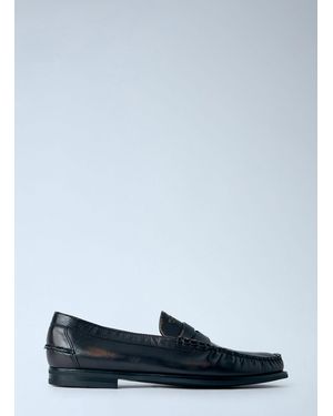 Prada Antiqued Leather Loafers - Brown