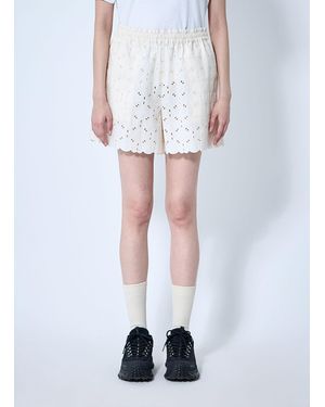 Moncler Logo Patch Shorts - White