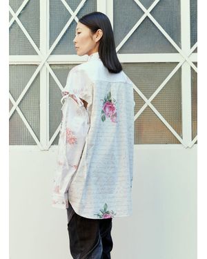 Rave Review Eli Flower Shirt - Gray