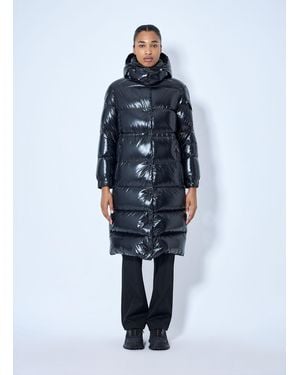 Moncler Cavettaz Hooded Long Down Jacket - Blue