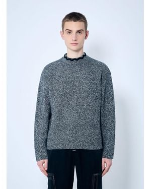 Nomarythm Textile Wool Mock Neck Sweater - Blue