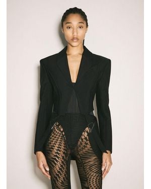 Mugler Buckled Tailored Blazer - Black