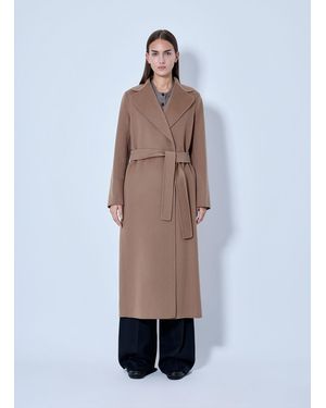 Max Mara Belted Wool Coat - Blue