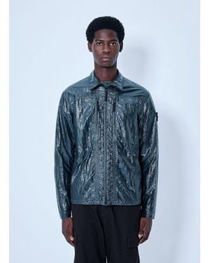 Stone Island Crinkle-Effect Shirt - Blue