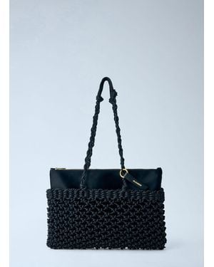 Jil Sander Tangle Net Cord Shoulder Bag - Blue