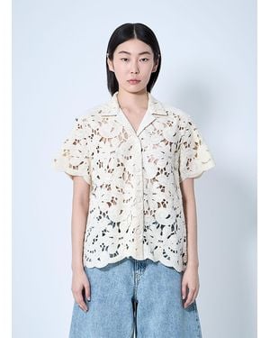 Moncler Short Sleeve Button-Down Shirt - White