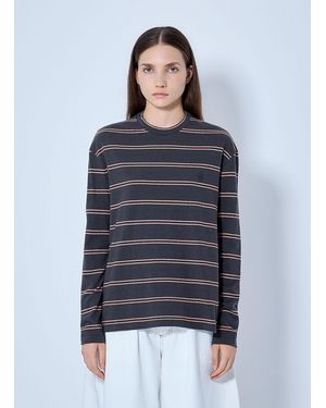 Jil Sander Striped Long Sleeve T-Shirt - Blue