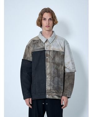 Rick Owens Drkshdw Denim Patchwork Jacket - Grey