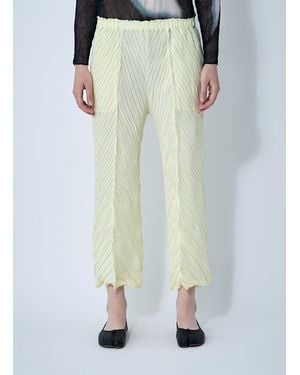 Issey Miyake Wrinkled And Twisted Trousers - White
