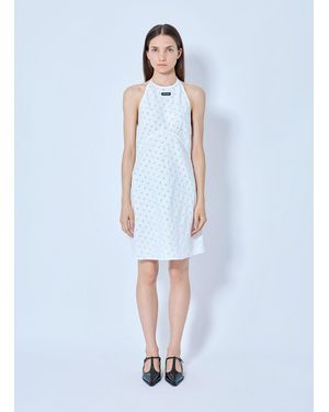Miu Miu Cady Eyelet Lace Mini Dress - Blue