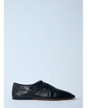 The Row Heredita Leather Lace-Up Shoes - Black