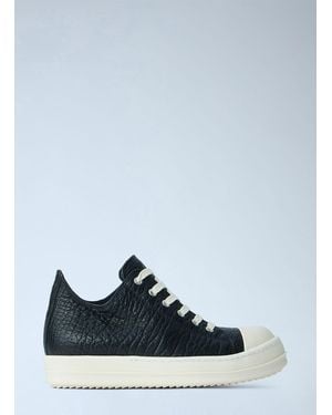 Rick Owens Textured Leather Low-Top Trainers - Blue