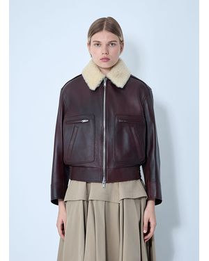 Bottega Veneta Leather Blouson Jacket - Blue