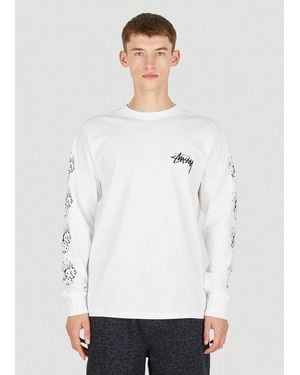 Stussy Fire Dice Long Sleeve T-shirt - White