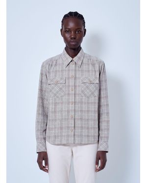 Moncler Checked Button-Up Shirt - Gray