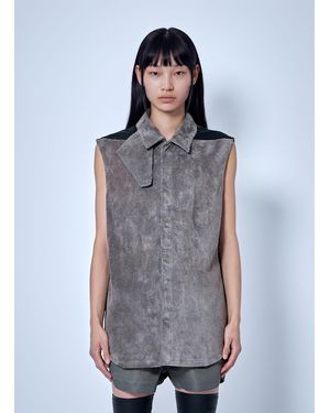 Rick Owens Throat Latch Short Sleeves Shirt - Grey