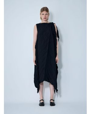 Issey Miyake Wrinkled And Twisted Dress - Blue