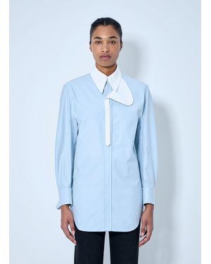 Bottega Veneta Asymmetrical Collar Long-Sleeve Shirt - Blue