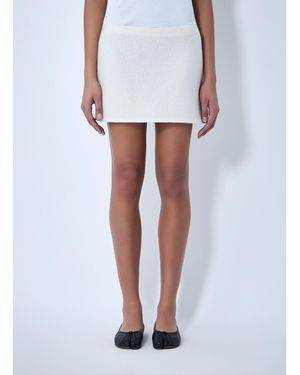 Rier Wool Blend Mini Skirt - White