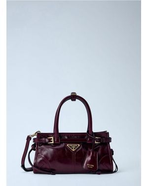 Prada Mini Bonnie Leather Handbag - Purple
