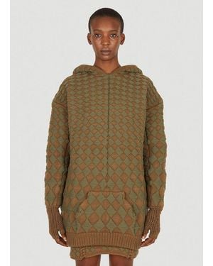 Isa Boulder Illusion Quilted Hooded Sweatshirt - Green