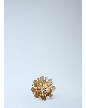 Miu Miu Mental Ring With Crystals - White